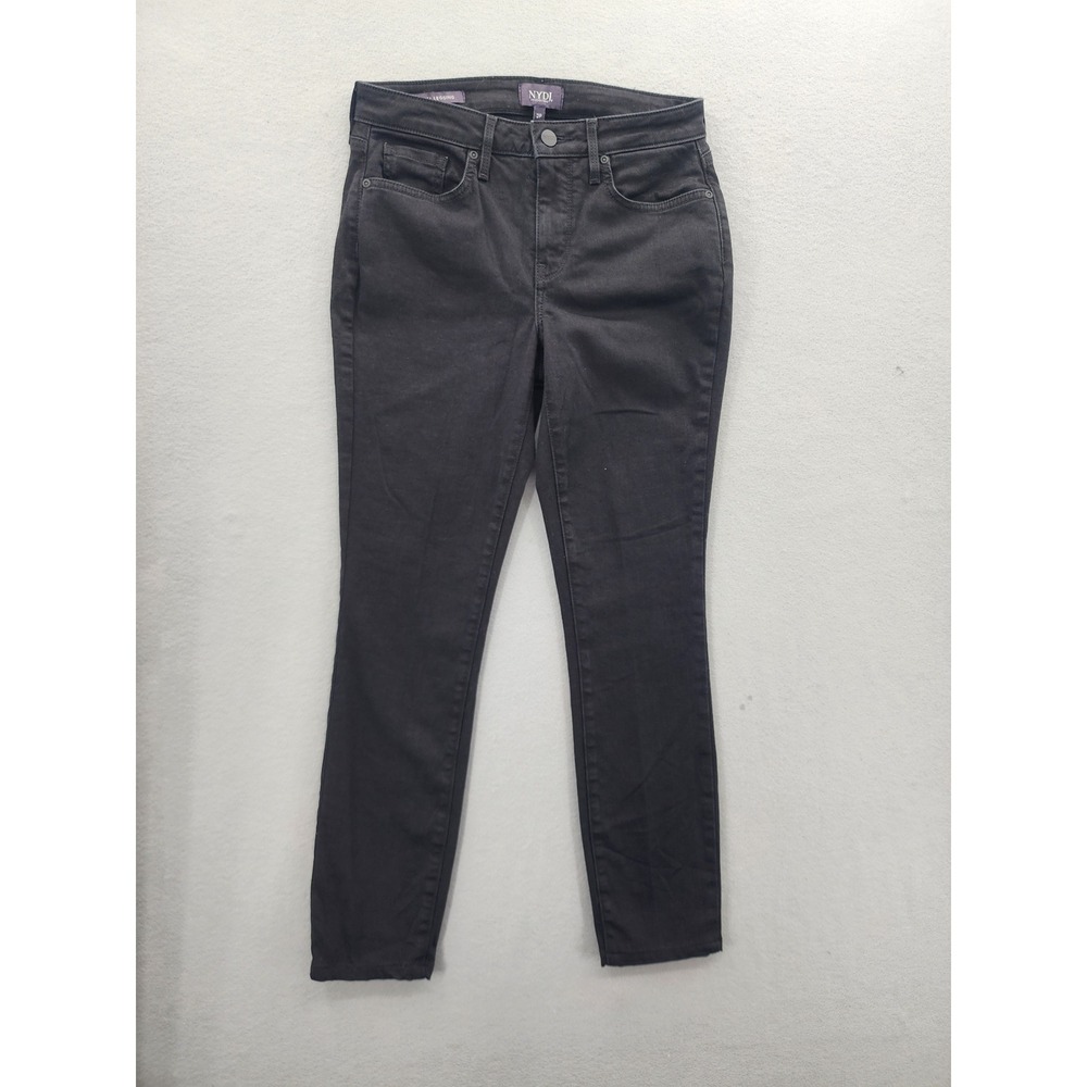 NYDJ Alina Legging Jeans Black Lift Tuck Slim Fit Petite 2P Stretch Denim Pants